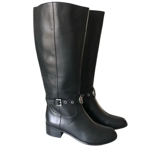 MICHAEL Michael Kors Heather Boot Wide Calf Black Boots - Size 8 - Picture 13 of 14